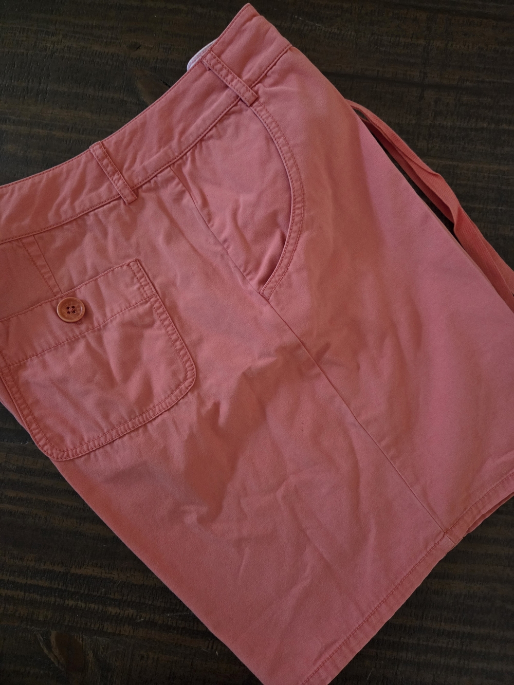 Classic Coral Cotton Bermuda Shorts for Women